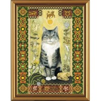 Рисунок на ткани для вышивания бисером "Кот из созвездия Телец"